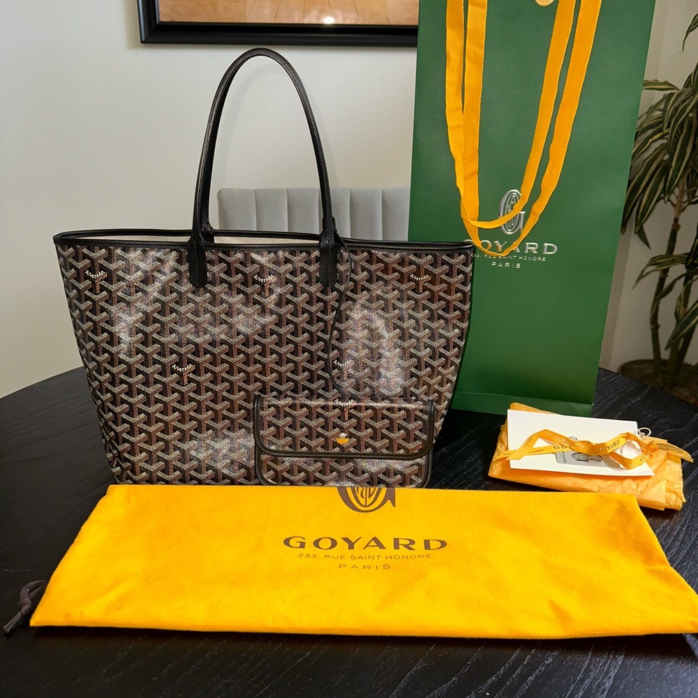 Goyard Black St Louis Tote PM w/ RECEIPT